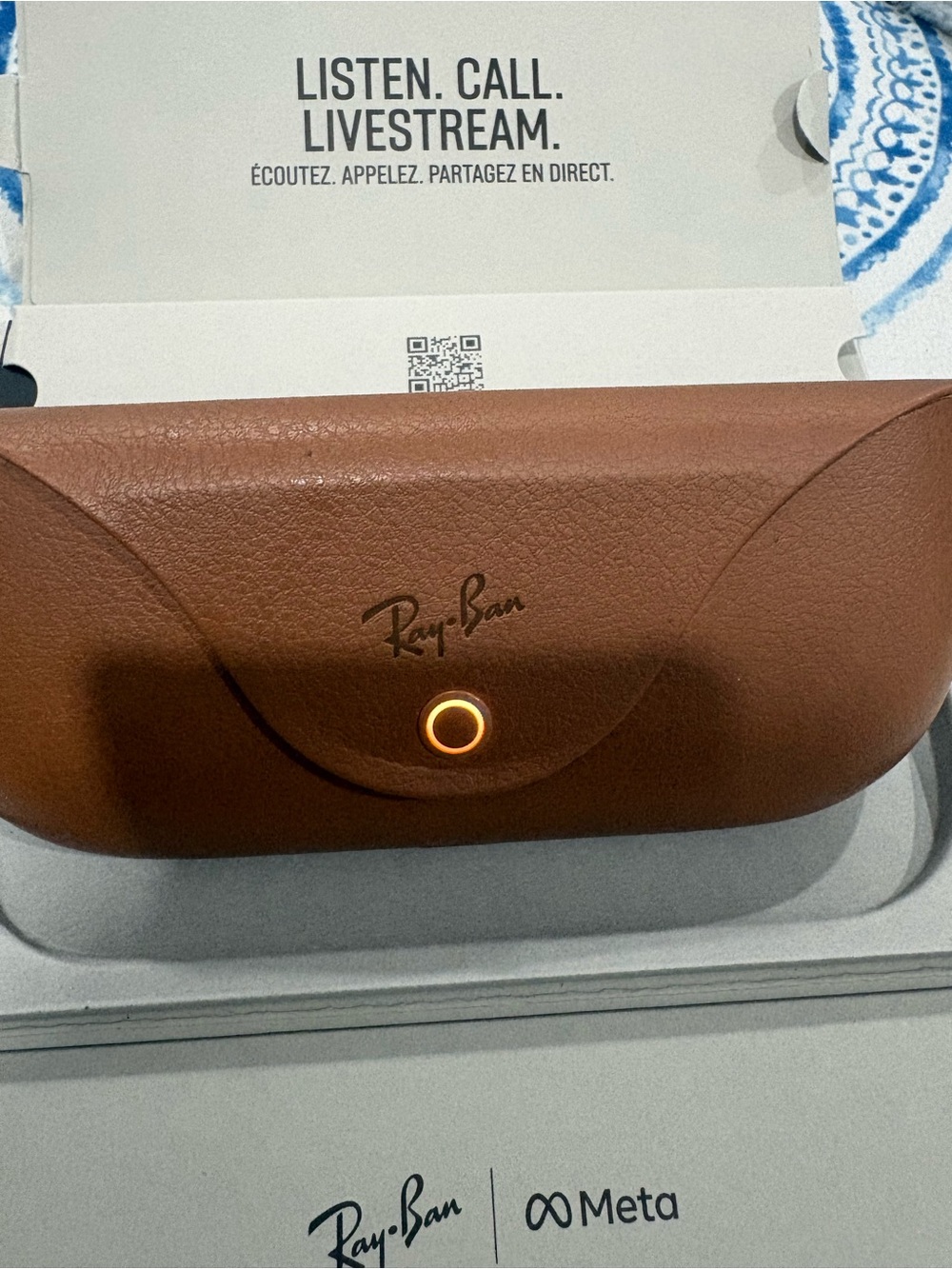Ray-Ban Brown Leather Sunglasses Case